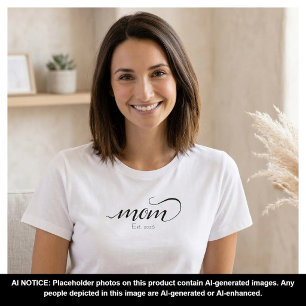Mutter etablierte Schrift benutzerdefiniert Schwar T-Shirt