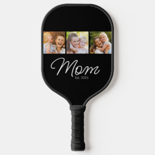 Mutter etablierte Schrift Schwarz 3 Foto Pickleball Schläger