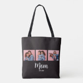 Mutter etablierte Schrift Schwarz 3 Foto Tasche (Rückseite)