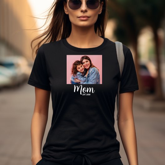 Mutter etablierte Skript Foto T-Shirt