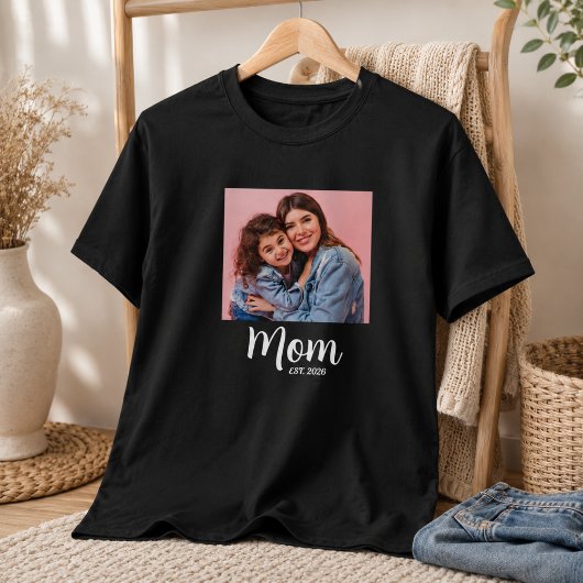 Mutter etablierte Skript Foto T-Shirt