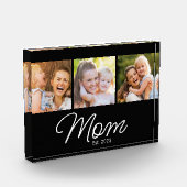 Mutter etablierte Skript Schwarz 3 Bild Fotoblock (Links)