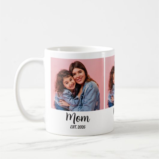 Mutter etablierte Skript Schwarz 3 Foto Kaffeetasse (Links)