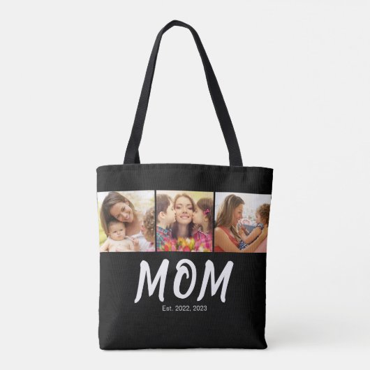 Mutter etablierte Skript Schwarz 3 Foto Tasche (Rückseite)