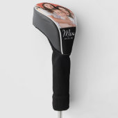 Mutter etablierte Skript Schwarz Foto Golf Headcover (angewinkelt)