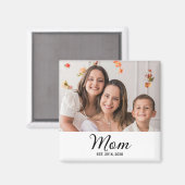Mutter etabliertes Fotogeschenk Magnet (Vorderseite/Rückseite)