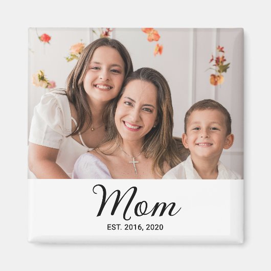 Mutter etabliertes Fotogeschenk Magnet (Vorne)