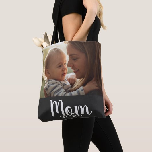Mutter Etabliertes Skript Schwarzes Foto Tasche (Von Nahem)