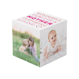 Mutter Familie Foto Collage Moderne Typografie Würfel