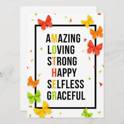 Mutter Feiertagskarte (Vorne/Hinten)