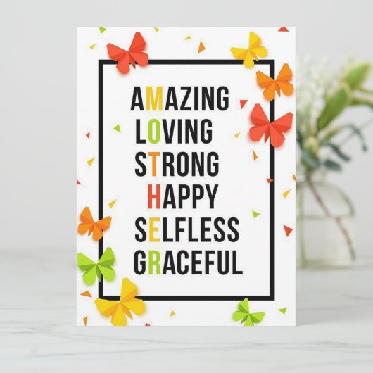 Mutter Feiertagskarte (Stehend Vorderseite)