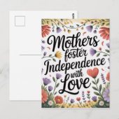 Mütter fördern Unabhängigkeit mit Liebe Postkarte (Vorne/Hinten)