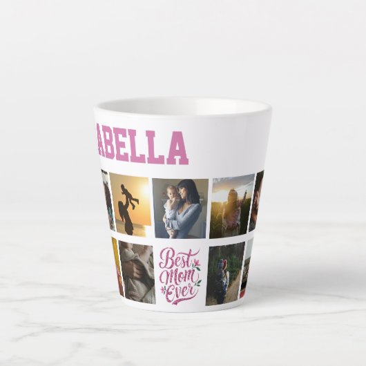 Mütter Foto Collage Script Beste Mama je Milchtasse (Vorderseite)