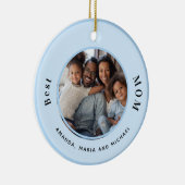 Mutter Foto hellblaue Namen Keramik Ornament (Rechts)