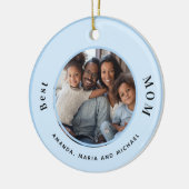 Mutter Foto hellblaue Namen Keramik Ornament (Links)