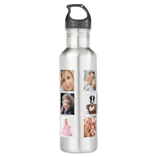 Mutter Foto sammelt Kinder Edelstahlflasche (Rückseite)