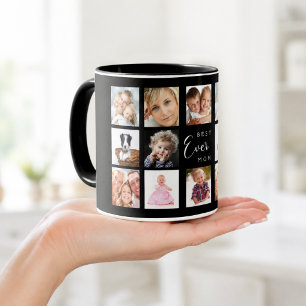 Mutter-Fotocollage schwarz weiß Tasse