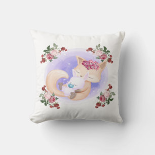 Mutter Fox Hug Baby Bunny Rabbit Kissen