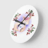 Mutter Fox Hug Baby Bunny Rabbit Runde Wanduhr (Winkel)