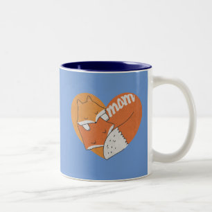 Mutter Fox und Baby Fox Liebe Zweifarbige Tasse