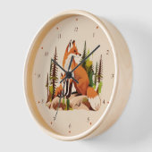 Mutter Fox und Kit Kinderzimmer Wall Clock Uhr (Winkel)