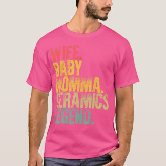 Mutter Frauen Lustige Ehefrau Baby Momma Keramik L T-Shirt