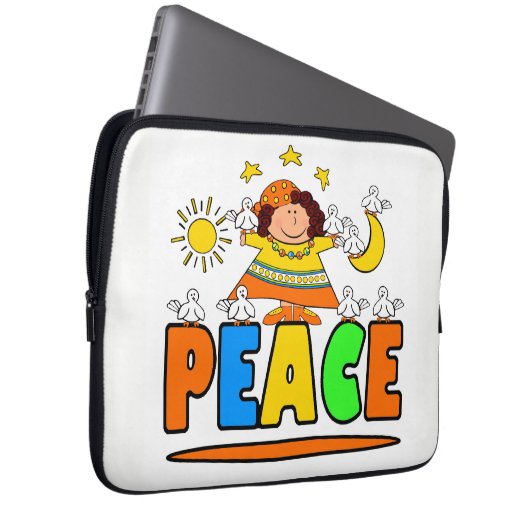 Mutter Frieden und Freunde Laptopschutzhülle (Vorne Rechts)