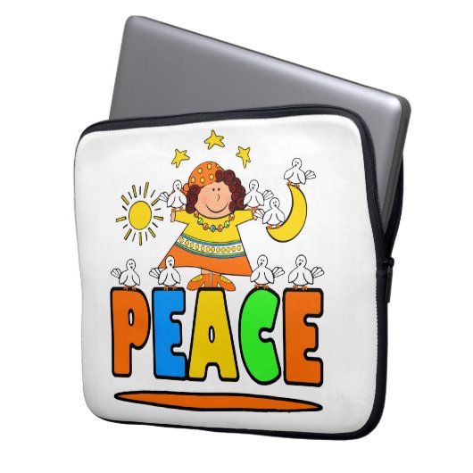 Mutter Frieden und Freunde Laptopschutzhülle (Vorderseite Links)