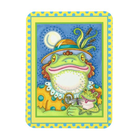 MUTTER FROG & BABY FROGETT, FAMILIE LIEBE Funny Magnet (Vertikal)