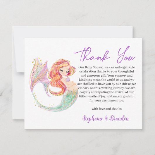 MUTTER FÜR Ozeanwasser Dankeskarte (Vorderseite)