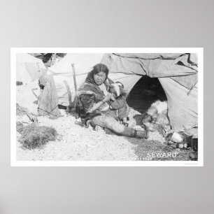 Mutter Fütternd Kind Alaska 1907 Poster