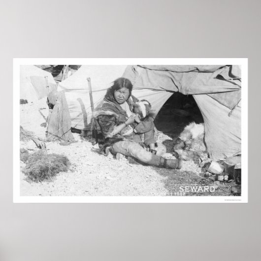 Mutter Fütternd Kind Alaska 1907 Poster (Vorne)