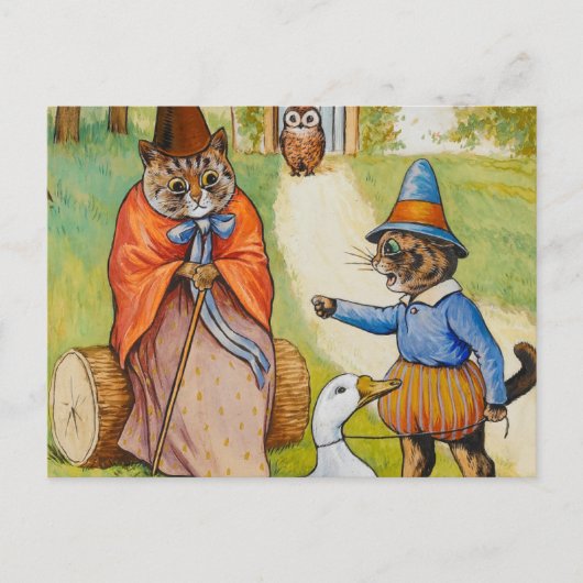 Mutter Gans auf Zuhause von Louis Wain Postkarte (Vorderseite)