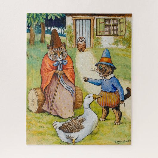 Mutter Gans auf Zuhause von Louis Wain Puzzle (Vertikal)