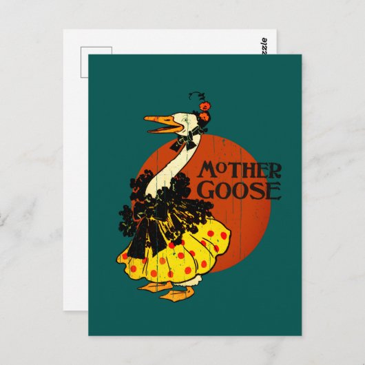 Mutter Gans aus dem klassischen Kinderbuch Postkarte (Vorne/Hinten)