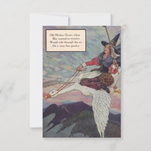 Mutter Gans aus den 1920er Jahren reitet auf ihrer (Vorderseite)