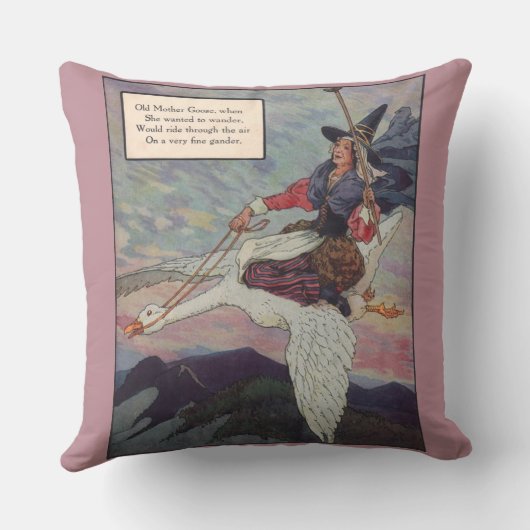 Mutter Gans aus den 1920er Jahren reitet auf ihrer Kissen (Rückseite)