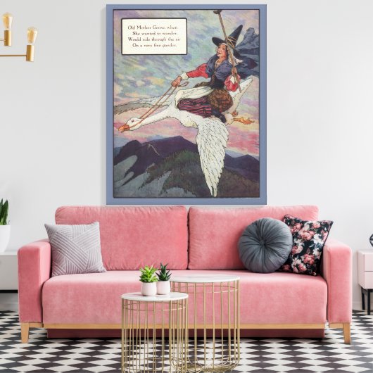 Mutter Gans aus den 1920er Jahren reitet auf ihrer Leinwanddruck (Insitu (Wohnzimmer))