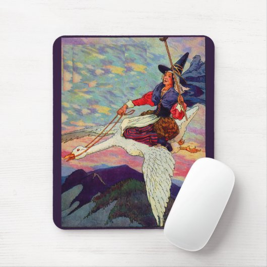 Mutter Gans aus den 1920er Jahren reitet auf ihrer Mousepad (Mit Mouse)
