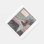 Mutter Gans aus den 1920er Jahren reitet auf ihrer Serviette (Ecke)