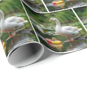 Mutter Gans mit Baby Gosling Geschenkpapier (Rolleneckpunkt)
