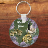 Mutter Gans mit Goslings Schlüsselanhänger (Vorderseite)