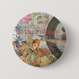 Mutter-Gans-Reim-Fairy-Tale Button