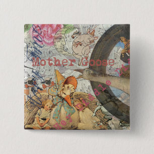 Mutter-Gans-Reim-Fairy-Tale Button