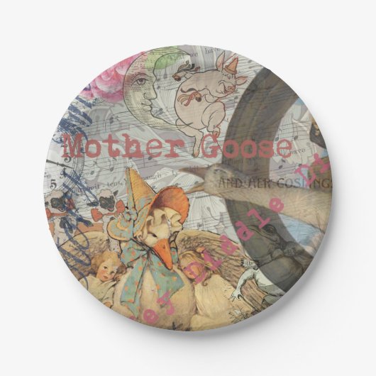 Mutter-Gans-Reim-Fairy-Tale Pappteller (Vorderseite)