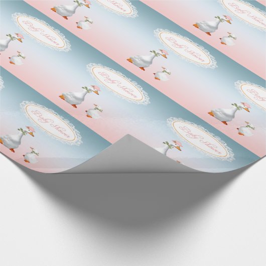 Mutter Gans-tragende Mütze u. Gläser mit Baby Geschenkpapier (Ecke)