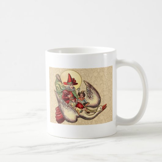 Mutter Gänse Kinderantike Illustration Kaffeetasse (Rechts)