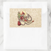 Mutter Gänse Kinderantike Illustration Rechteckiger Aufkleber (Tasche)