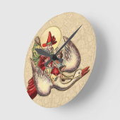 Mutter Gänse Kinderantike Illustration Runde Wanduhr (Winkel)