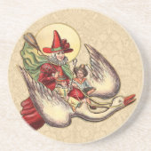 Mutter Gänse Kinderantike Illustration Sandstein Untersetzer (Vorne)